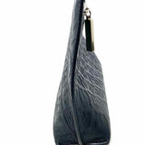 Henri Bendel Empire Pouch Black Zip Monogram Leather Clutch