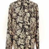 Novella Royale Women's Black White Size L Cotton Paisley Cardigan