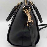 Coach Elise Black Top Handle Pebbled Leather Satchel