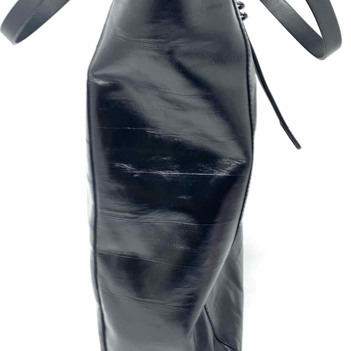 REBECCA MINKOFF Buckle Up Black Leather Tote