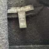 Eileen Fisher Women's Black Size S Open Front Boiled Wool Duster