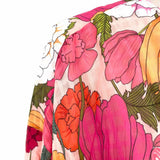 Trina Turk Sunny Bloom Kimono Pink Orange Size L/XL Open Front Floral Coverup