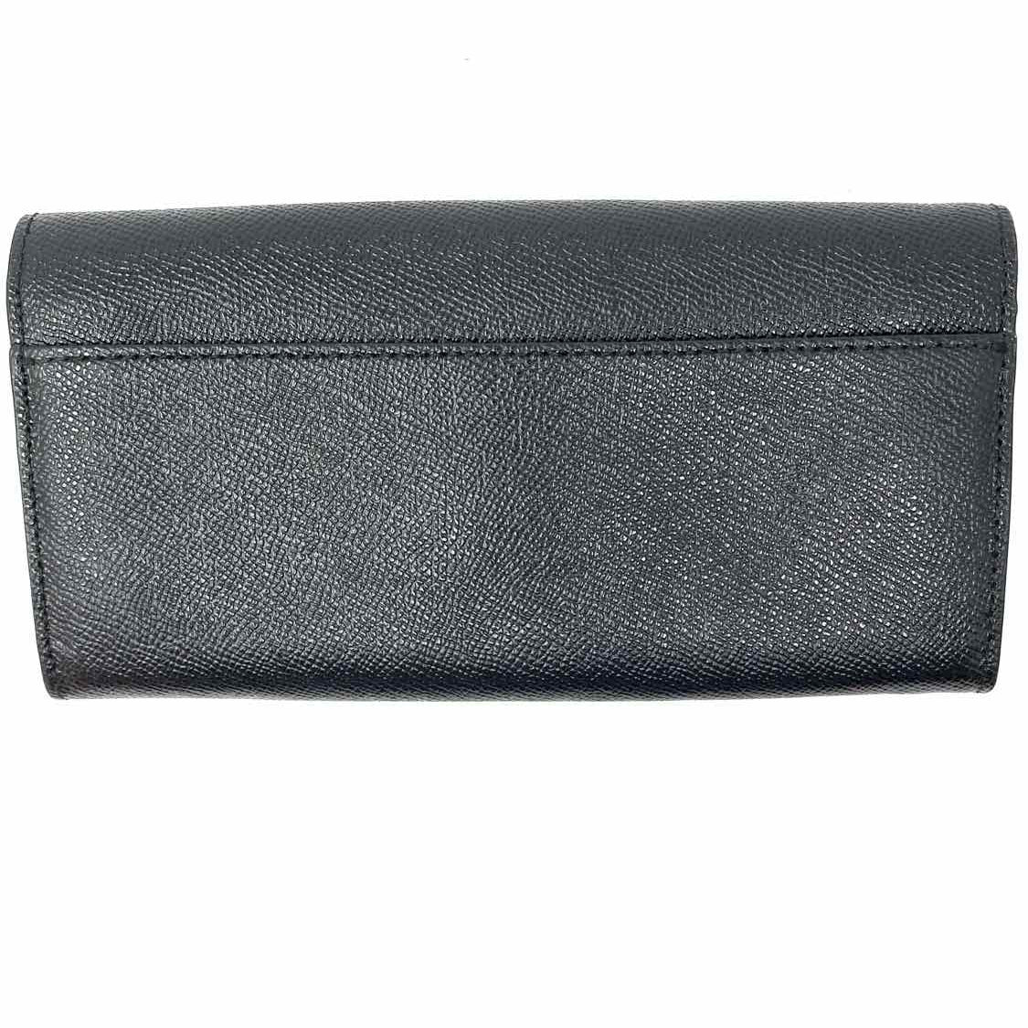 Coach Black Accordion Flap Saffiano Leather Wallet
