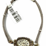 Rogers 1940-50's Stainless Steel Silver tone Mini 7 in Oval Diamond Watch