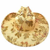 Zandria Handmade Upholstered Beige Cowboy Floral Hat