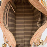 Brahmin Ruby Beige White Croc Embossed Leather Tote