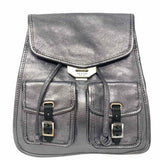 rag & bone Field Small Silver Flap Metalic Leather BackPack