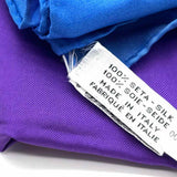 Christian Dior Blue Purple Square 35" Ribbon Flower Scarf