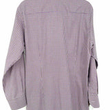 ETON Men's White Purple Size M Button Down Gingham Long Sleeve Shirt