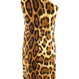 Michael Kors Women's Black Brown Size 8 One Shoulder Leopard Made in Italy Dress