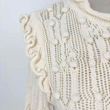 ULLA JOHNSON Antoille Women's Cream Size S Long Sleeve Cable knit Dress