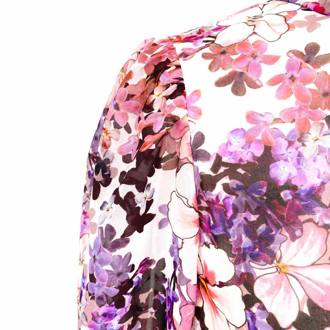 ungaro Women's Pink Purple Size M Long Sleeve Floral Dress
