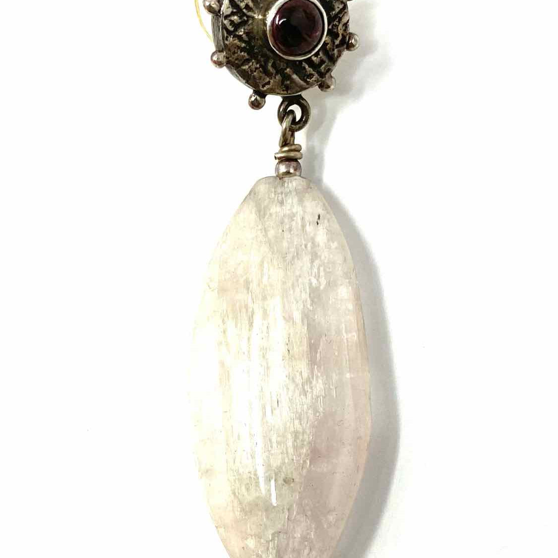 Artisan Sterling Silver Marquise Cut Kunzite Amethyst Earrings