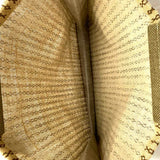 Jute Beige Brown Top Handle Geometric Tote