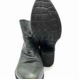 Biza Women's Gray Size 37/7.5 Ankle Leather Pleated Bootie
