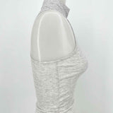 Vuori Women's Gray Size S Turtleneck Ribbed Sleeveless