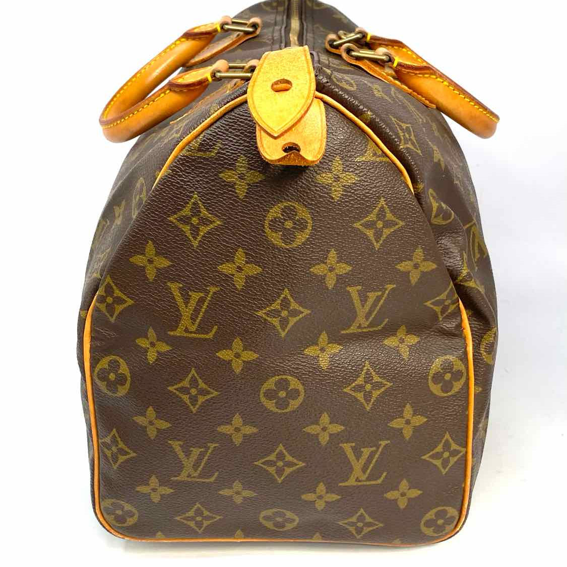 LOUIS VUITTON 1987 Speedy 35 Coated Canvas Brown Monogram Satchel