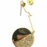 Kate Spade Mod Scallop Gold Tone GG Round Pave Crystal Earrings