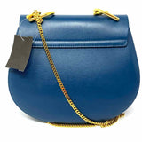 Chloe 2017 Drew Medium Cerulean Saddle Bag Suede Crossbody