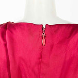 Lavish Alice Holley Women's Red Size 6 Puff Sleeve Satin Ruched Dress