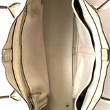 TOD'S D-Bag White Logo Pebbled Leather Tote