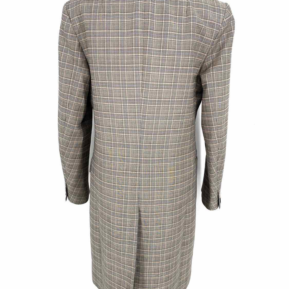 rag & bone Women's Gray/Black Long Wool Plaid Size 38/4 Blazer