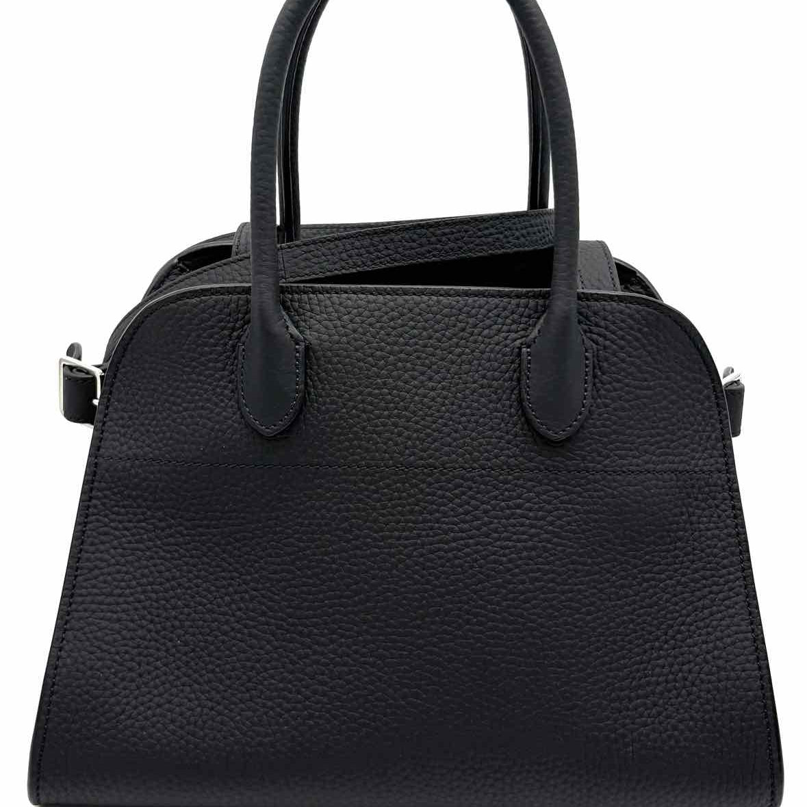 THE ROW Margaux 10 Soft Black Grained Leather Made in Italy Tote