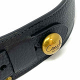 Coach Black Woven Pebbled Leather Belt