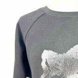 Cynthia Rowley Women's Black Size S Crew Neck Tiger Sweatshirt