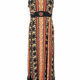 Free People Women's Black Red Size 4 Maxi Abstract Dress
