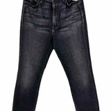 Mother High Waisted Rascal Women's Dark Gray Size 32/14 Straight Raw Hem Jeans