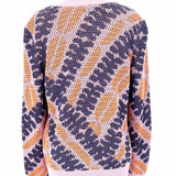 Nic + Zoe Women's Blue Pink Orange Size S tunic jacquard Cotton Abstract Sweater