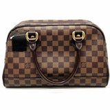 LOUIS VUITTON Duomo Coated Canvas Brown Boston Damier Ebene Satchel