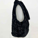 Costa Blanca Women's Black Size M Collared Faux Fur Vest