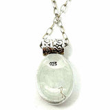 EXEX Designs Vintage Sterling Silver Pendant 18" Oval Mother of Pearl Necklace