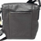 TUMI Brown Flap Pebbled Leather Messenger Bag