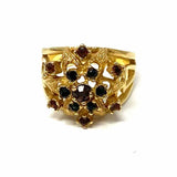 HMS size 7.5 18K HGE Gold Flower Ring