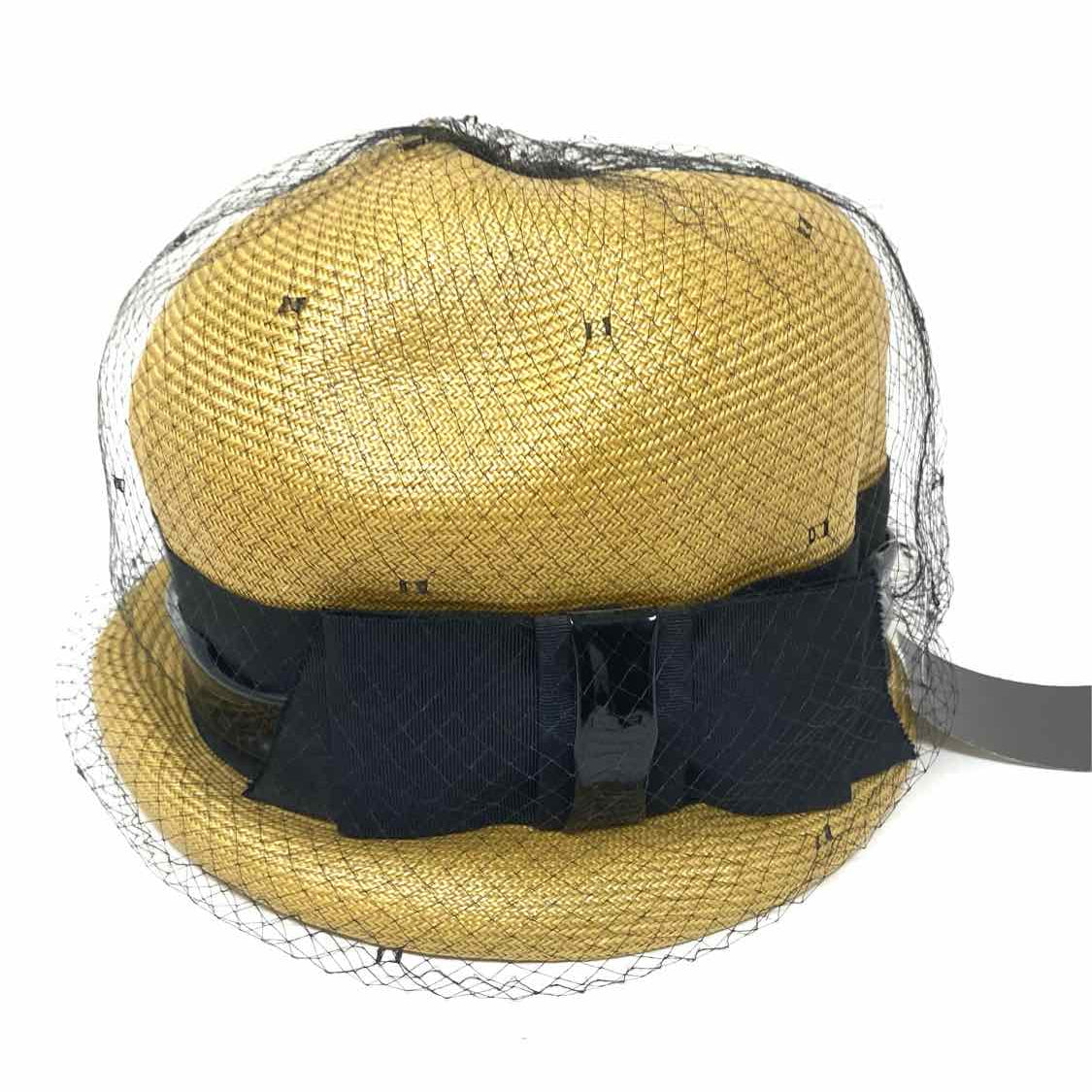 Miss Eileen Straw Cream Bucket Lace Bow Hat