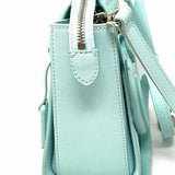 Charles & Keith Light Blue Top Handle Mini Leather Satchel