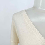 Halogen Women's Cream Size S V-Neck Cashmere Sweater