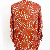 Diane Von Furstenberg Women's Red Size 8 balloon sleeve Silk Short Sleeve Top