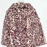 John Carlisle Women's White Purple Size M Collared Rabbit Fur Jacket