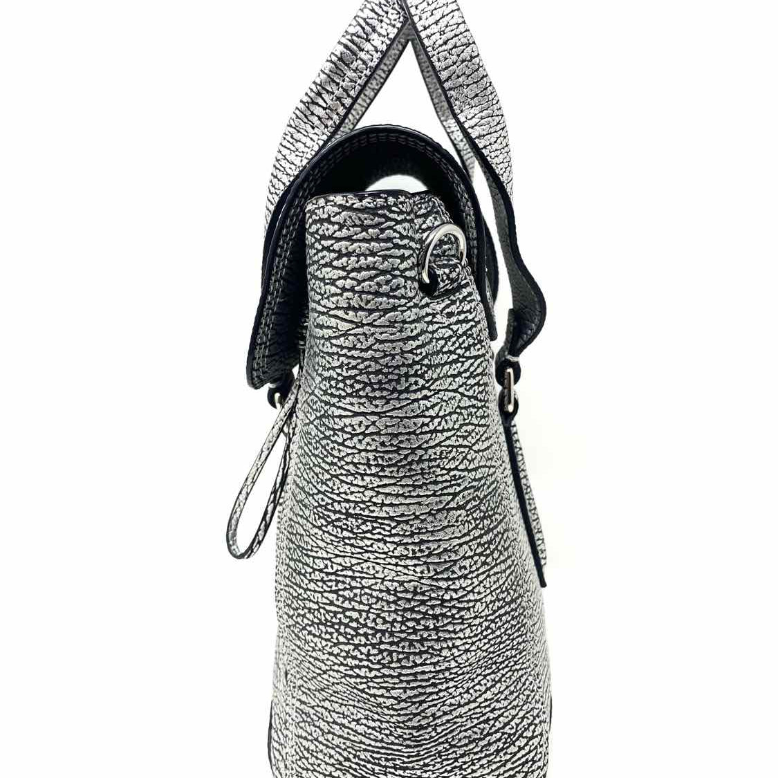 3.1 Phillip Lim Silver Foldover Pebbled Leather Satchel