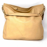 Coach Madison Beige Hobo Pebbled Leather Shoulder Bag