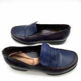 Taryn Rose Women's Purple Blue Size 8 Leather Color Block Loafers