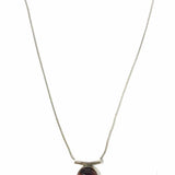 Estate 925 Sterling Silver Brown Pendant 18.5" Teardrop Tiger's Eye Necklace