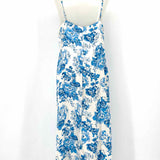 REFORMATION Sofia Women's Blue White Size 4 Sleeveless Silk Floral Slip Dress