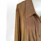 Good American Women's Bronze Size 3XL Button Down Gathered Dress