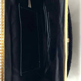 Vintage Beaded Black Hinged Crystal Clutch