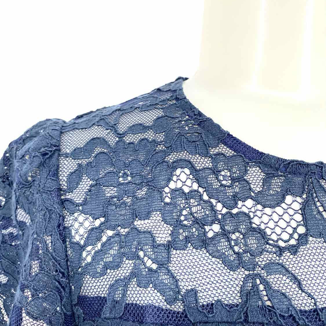 RAOUL Women's Navy Size M Short Sleeve Lace Dress